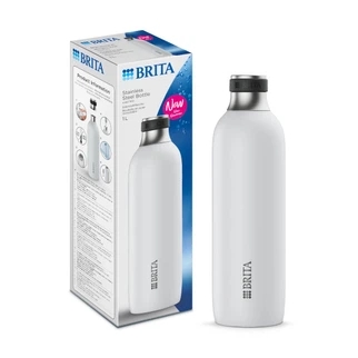 Butelka ze stali nierdzewnej do saturtora Brita SodaTrio 1L (biała)